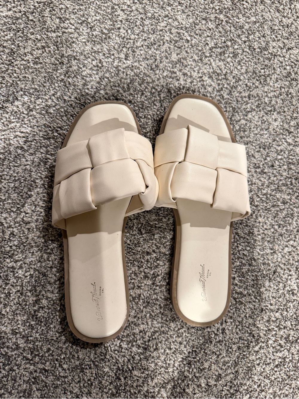 Universal Thread Cream Woven Slide Sandals